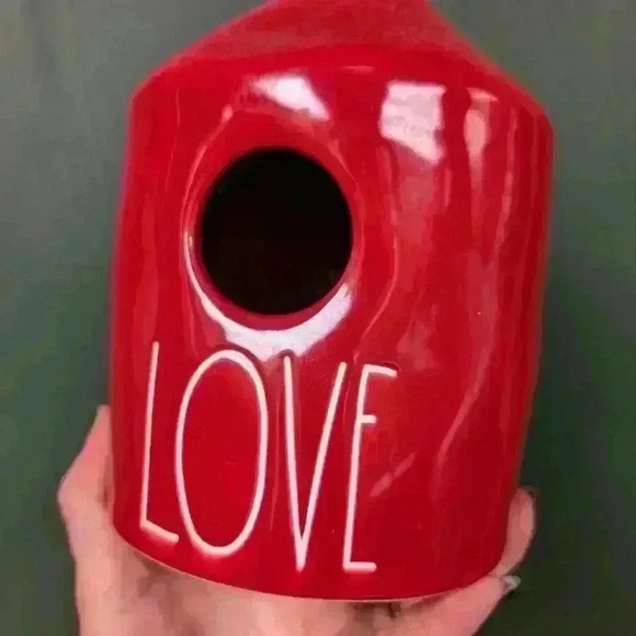 Rae  Dunn Red Love Birdhouse - Picture 3 of 5
